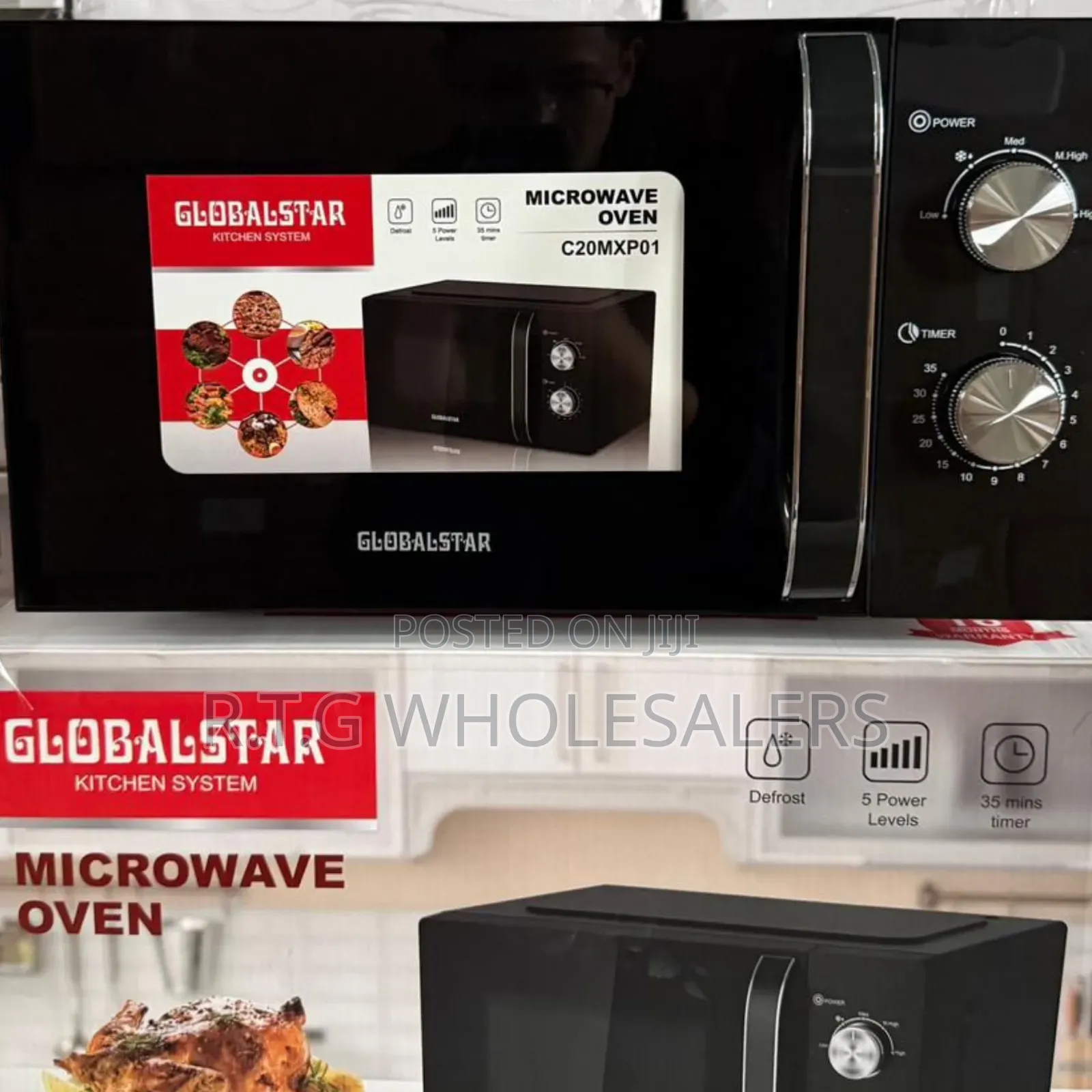 Globalstar 20l Silver Dial Microwave Oven – Manual Control