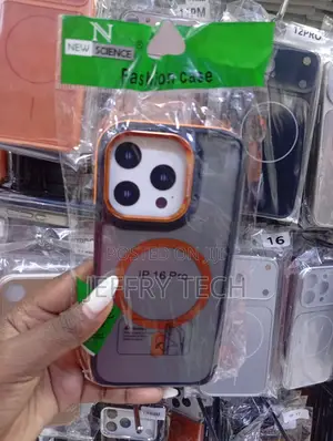 iPhone 16 Pro Moky, Frosted Design With Built-in Orange Magnetic Ring