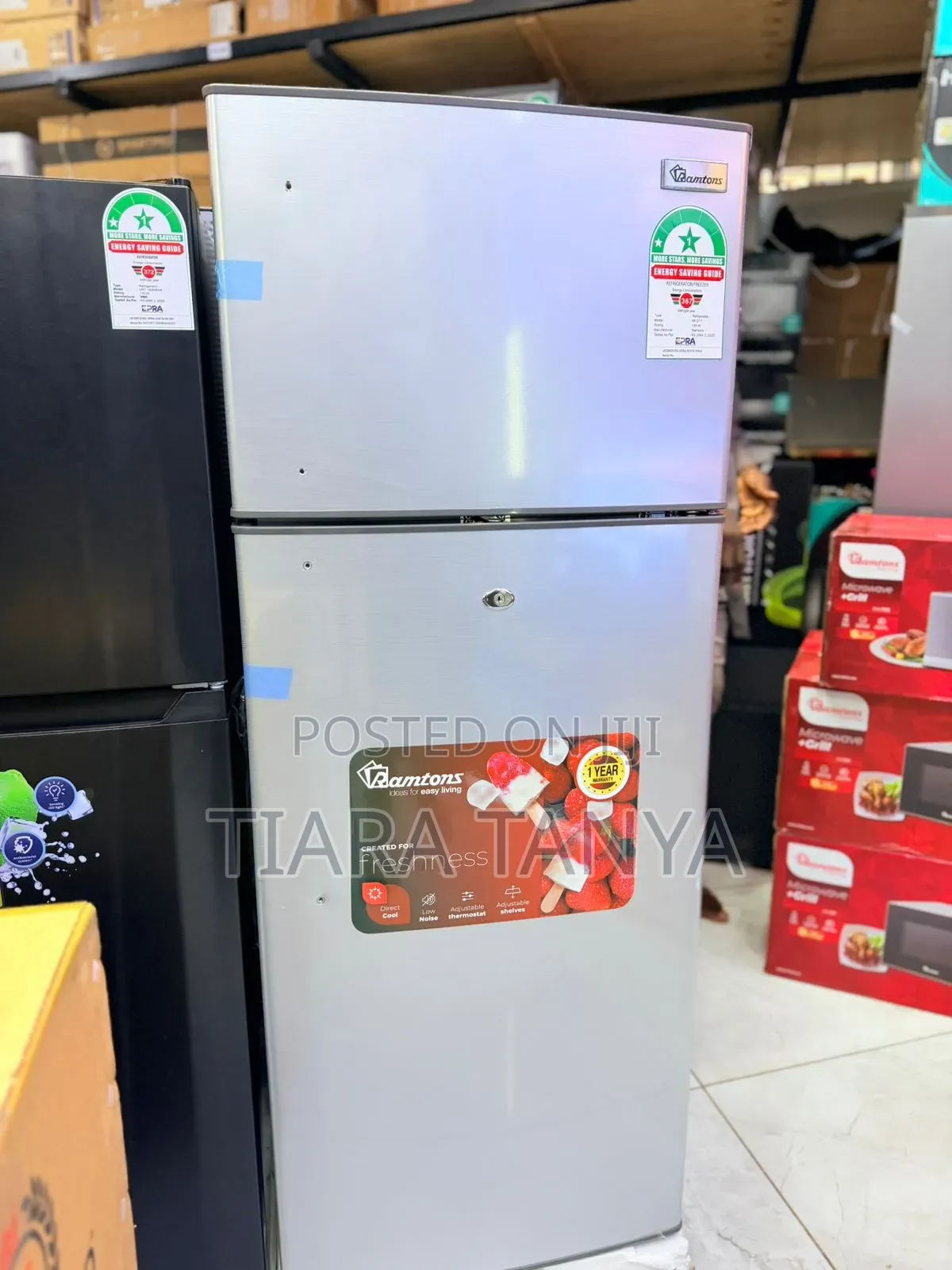 213 Liters Double Door Direct Cool Fridge, Silver- Rf/217