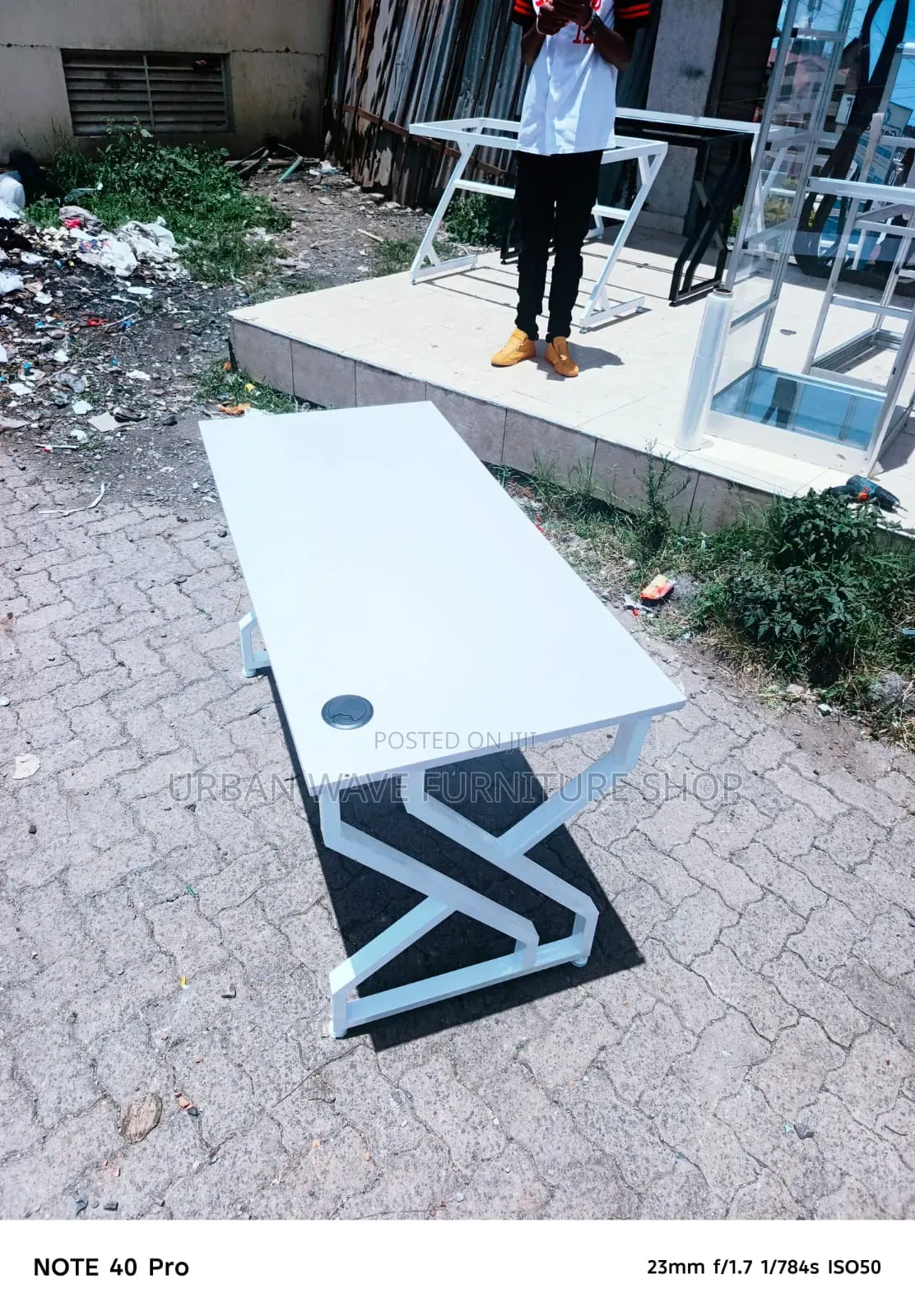 Metal Stand White Office Table