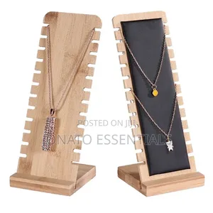 Necklace Display Stand Bamboo Jewelry Organizer Holder