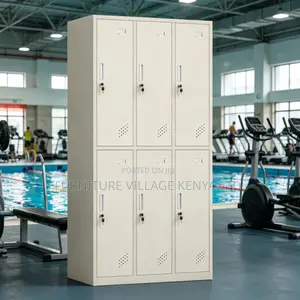 6-Locker Metallic Secure Gym Storage Cabinet