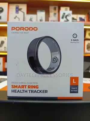 Porodo Smart Wearable Ring Size 11 With Touch Function - Black