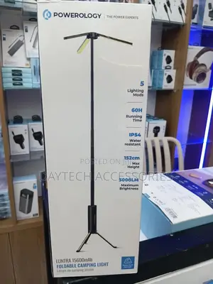 Powerology Foldable Camping Light With Power Bank Function 15600mah.