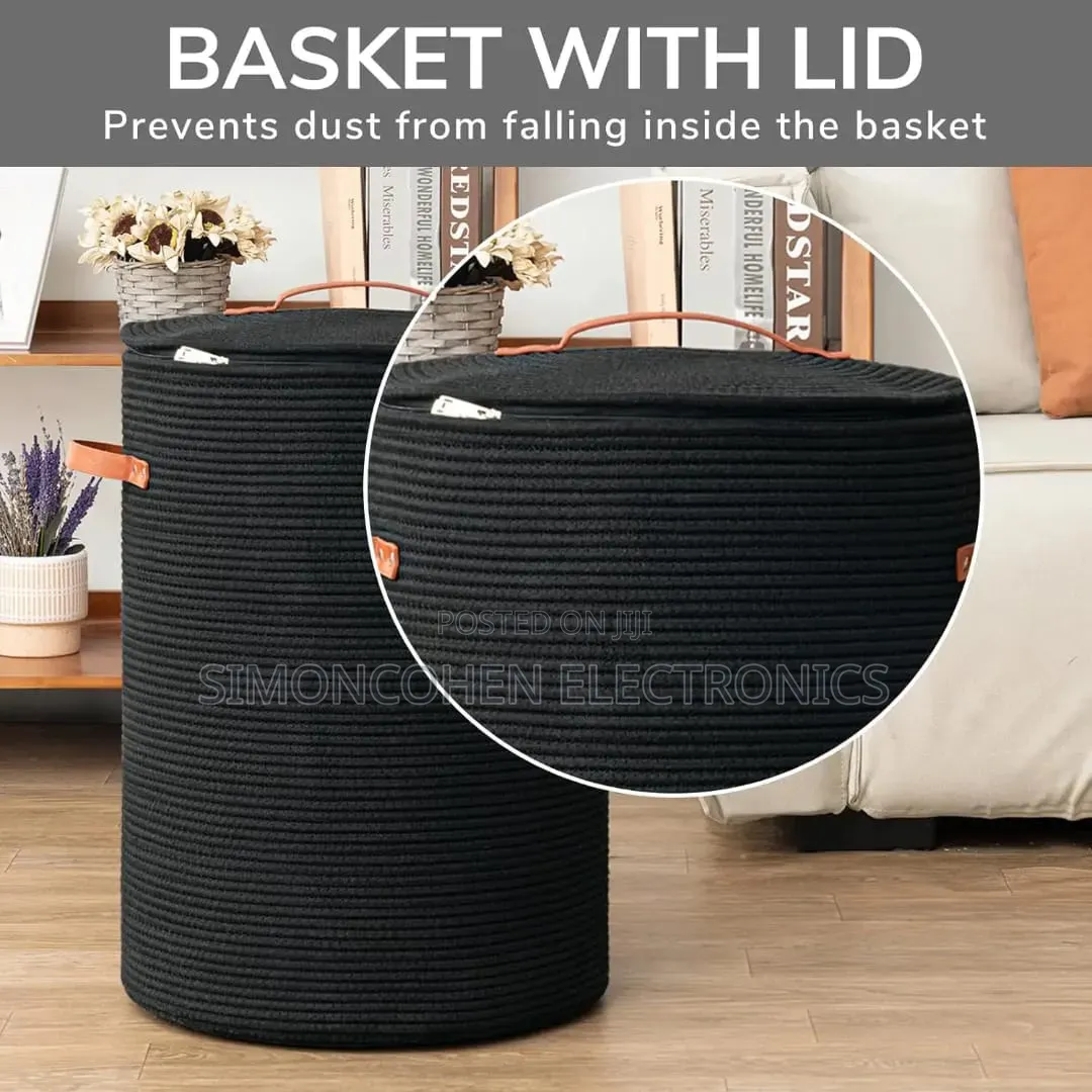 Woven Decorative Laundry Basket With Lid