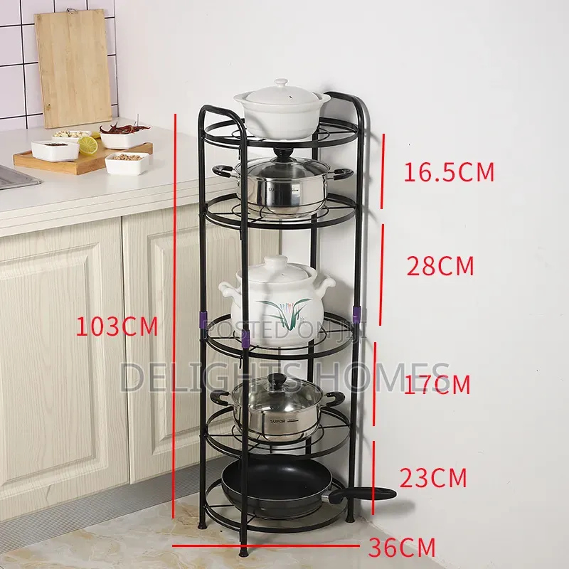 Premium Quality 5 Tier Pot Rack Holder-Arv