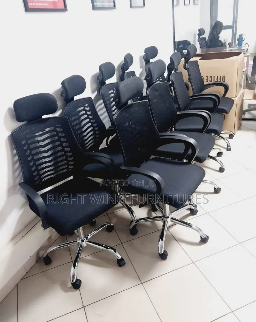 Office Adjustable Mid Back Headrest Chair
