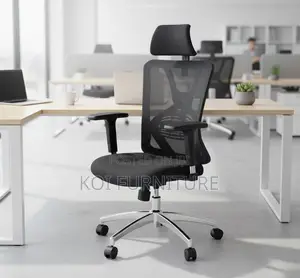 Office Chairs; Executive High Backrest Fabric Headrest Swivel Chair