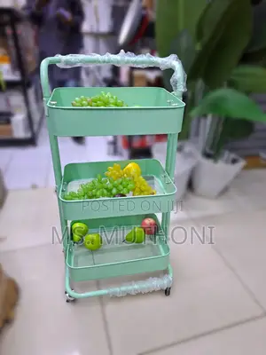 Multipurpose 3-Layer Metallic Trolley Rack