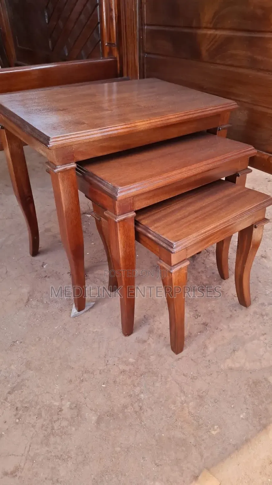 Solid Nestle Stools Made of Mahogany