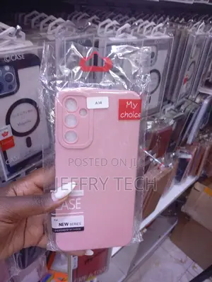 Pink Silicone Phone Case Designed for the Samsung Galaxy A14.