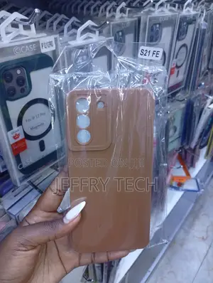 Brown Silicone Phone Case Designed for the Samsung Galaxy S21 Fe