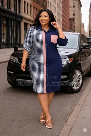 Color Block Shirt Dress