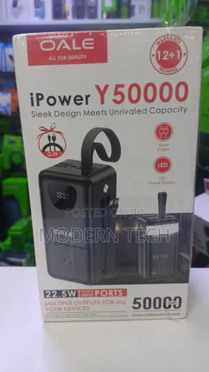 Oale 50000mah Mega Power Bank for Travel and Emergency Backup