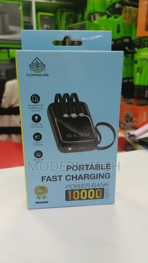 Floating Ark Power Bank 10000mah With 3 Built-in Cables