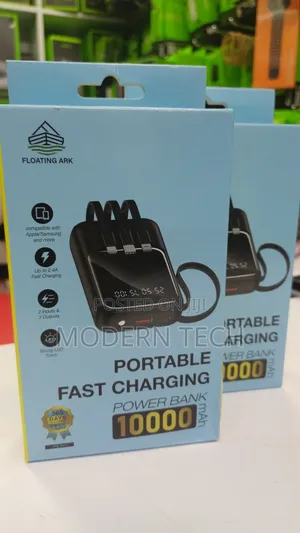 Floating Ark FPB-P413 10,000mah Power Bank With 3 Built-in Cables