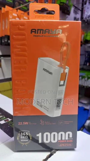 Amaya 10,000mah Fast Charging Power Bank (22.5w) Portable Battery