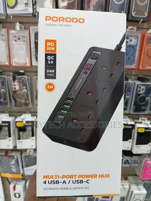 Porodo Multi-port Power Hub 4 Usb-a/Usb-c Ultimate Home Office Kit.