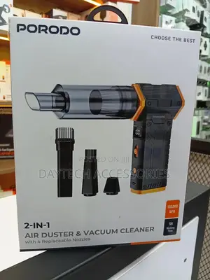 Porodo 2-in-1 Air Duster Vacuum Cleaner With 4 Replaceable Nozzles.