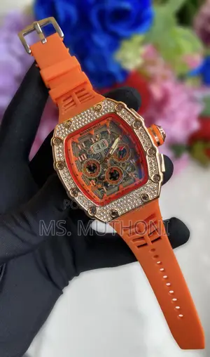 Diamond-Studded Richard Mille W/ Silicone Strap.
