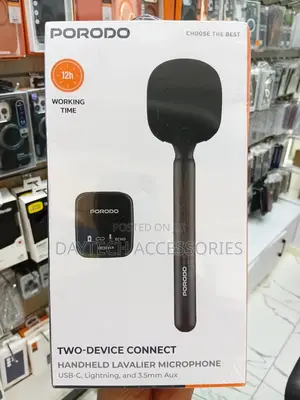 The Porodo Two-Device Connect Handheld Lavalier Microphone (Lfs133).