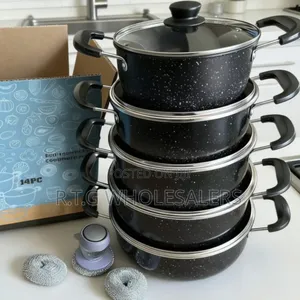 14pcs Non-Stick Cookware Set With Glass Lids