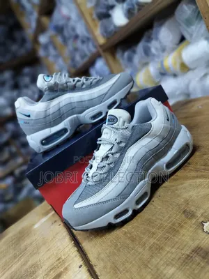 Air Max 95 Retro Logo Grey Aqua Blue Sneakers