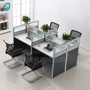 Office Workstation : Modern Style 4-Way Office Workstation