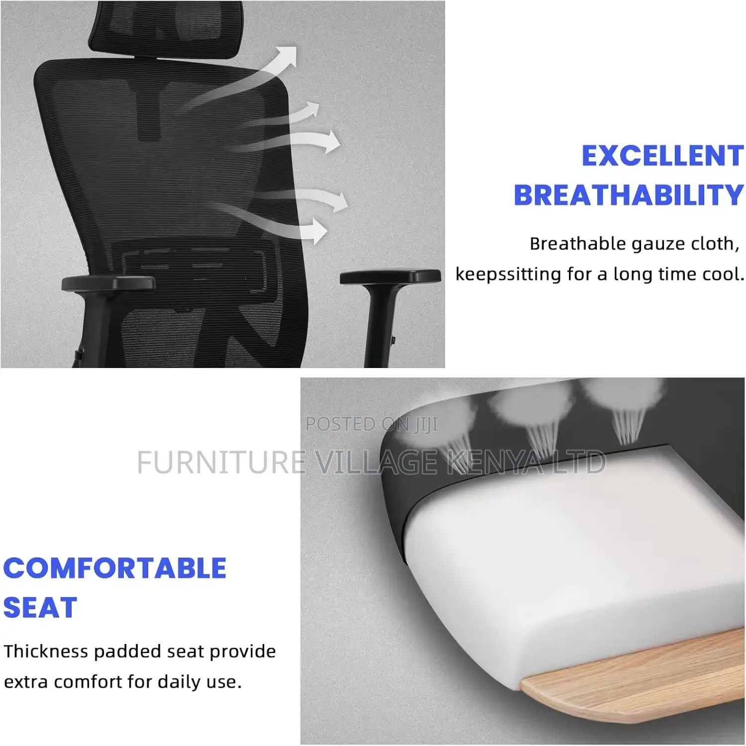 Ergonomic Swivel Mesh-Backrest High-Back Seat