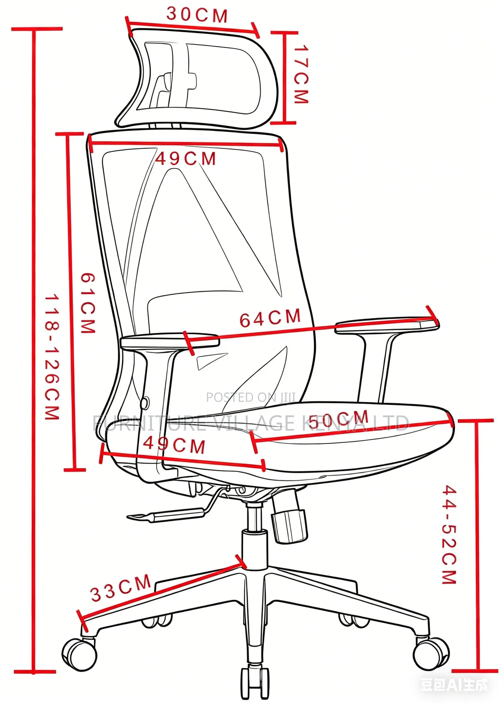 Ergonomic Swivel Mesh-Backrest High-Back Seat