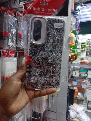 Samsung Galaxy A36 Glittery Finish and Butterfly Rhinestone Case