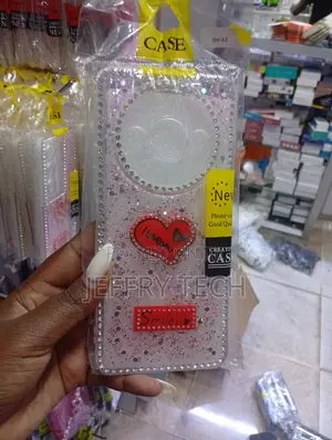 Oppo A3, Featuring a Glittery , a Heart Emblem, and "Smile" Text Case