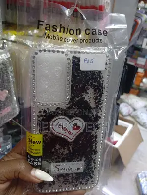 Oppo A15 Black Glitter Background, Rhinestones Case