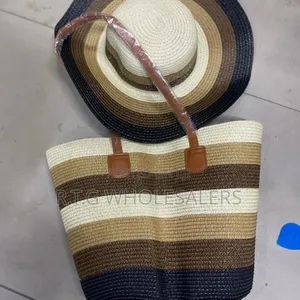 Elegant Summer Beach Bag With Coordinated Hats