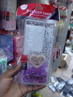 Tecno Spark 40 Pro Back With Flowing Silver and Purple Glitter