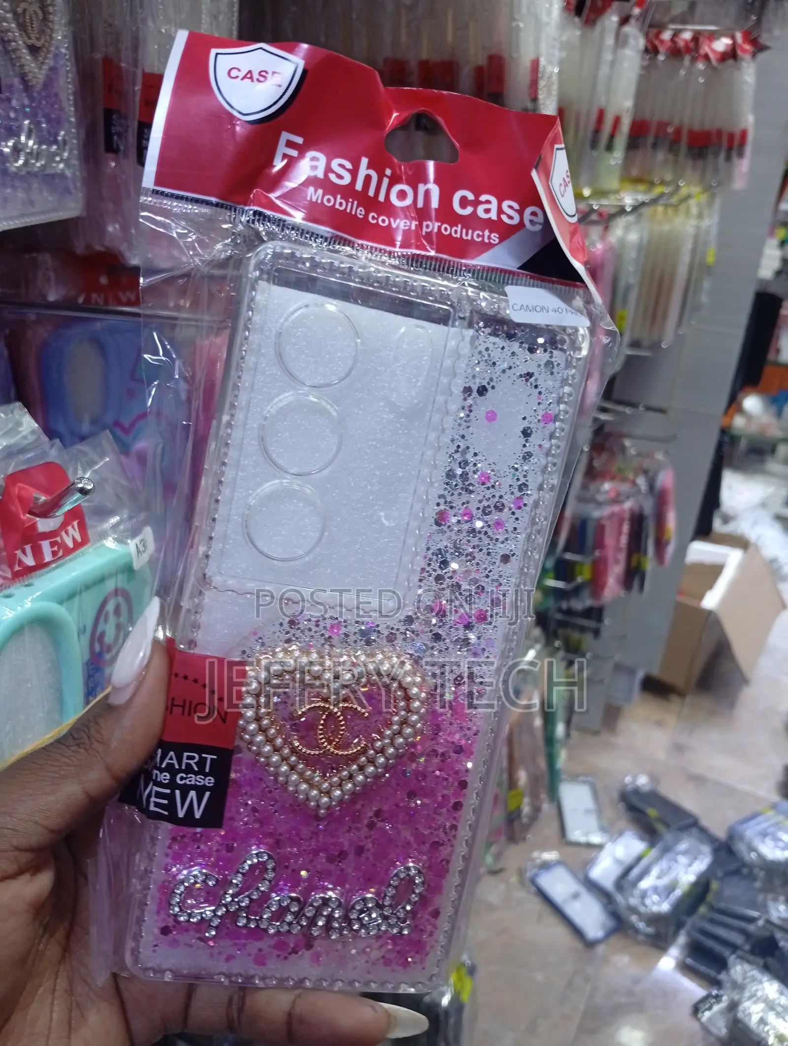 Tecno Camon 40 Silver and Purple Moving Glitter