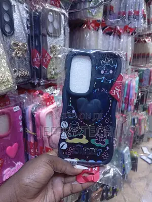 Tecno Spark 40 Black Base With Colorful Cartoon-Style Case