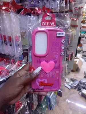 Infinix Hot 40 Pro Pink Silicone Phone Case Features a Playful Design