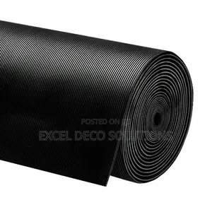 Ribbed Rubber Mat for Anti Slip Entrance and High Traffic Floor Use