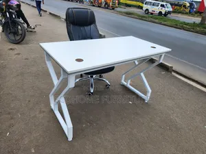 Study Desk and High Back Leather Chair