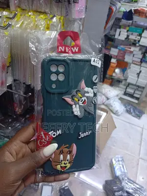 Samsung Galaxy A12 Green Tom and Jerry 3d Silicone Back Cover