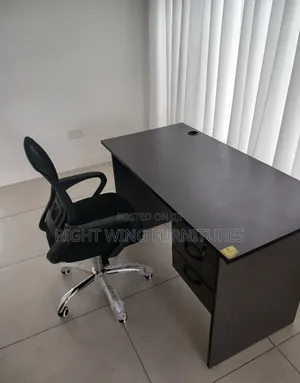 Compact Computer Desk With Storage Drawers Mesh Swivel Chair