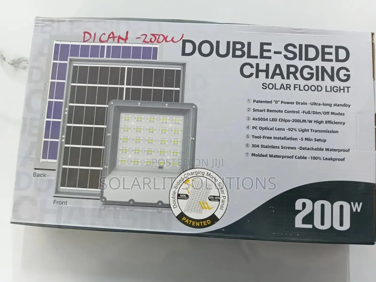 200w Double Sided Charging Solar Floodlight