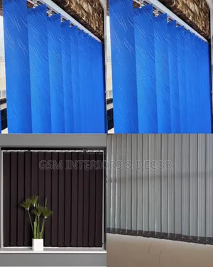 Actic Blue Office Blinds and Office Curtains Vertically Oriented