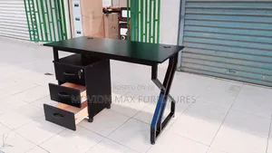 Metallic Office Table Office Table Black Pedestal