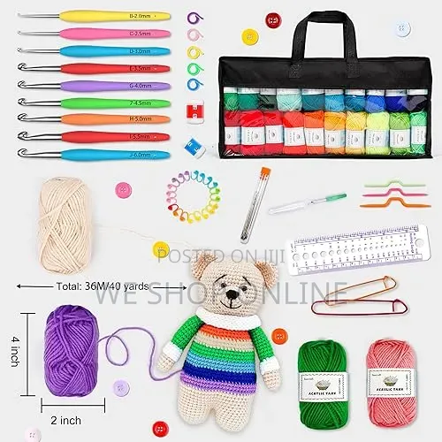 113 Piece Crotchet Kit With Yarn Set