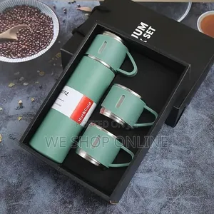 Stainless Steel Vacuum Flask Insulated 500ml With 2 Cups, Leak Proof.