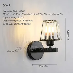 Led Indoor Wall Light, 2pack Iron Art Crystal Wall Sconce,
