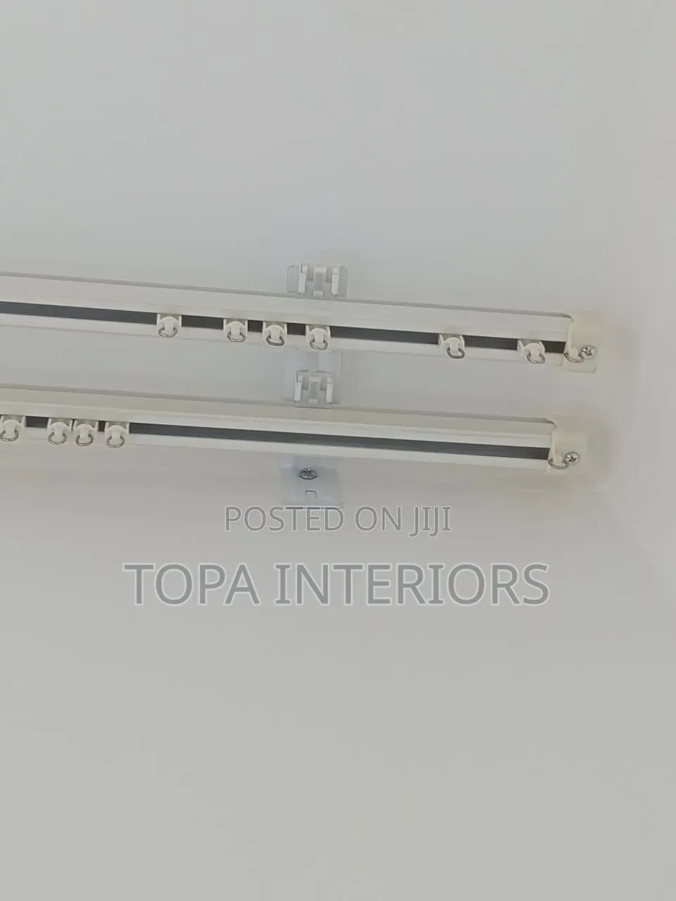 Ceiling Mounted White Aluminium Double Curtain Rail Track