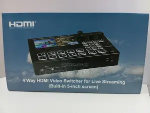 4-Way Hdmi Video Switcher for Live Streaming Built-in 5-Inch Screen.